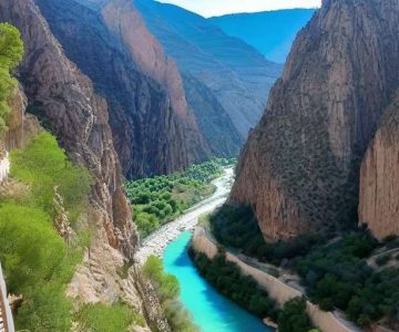 Vista aerea de El Caminito del Rey y el río Guadalhorce