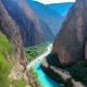 Vista aerea de El Caminito del Rey y el río Guadalhorce